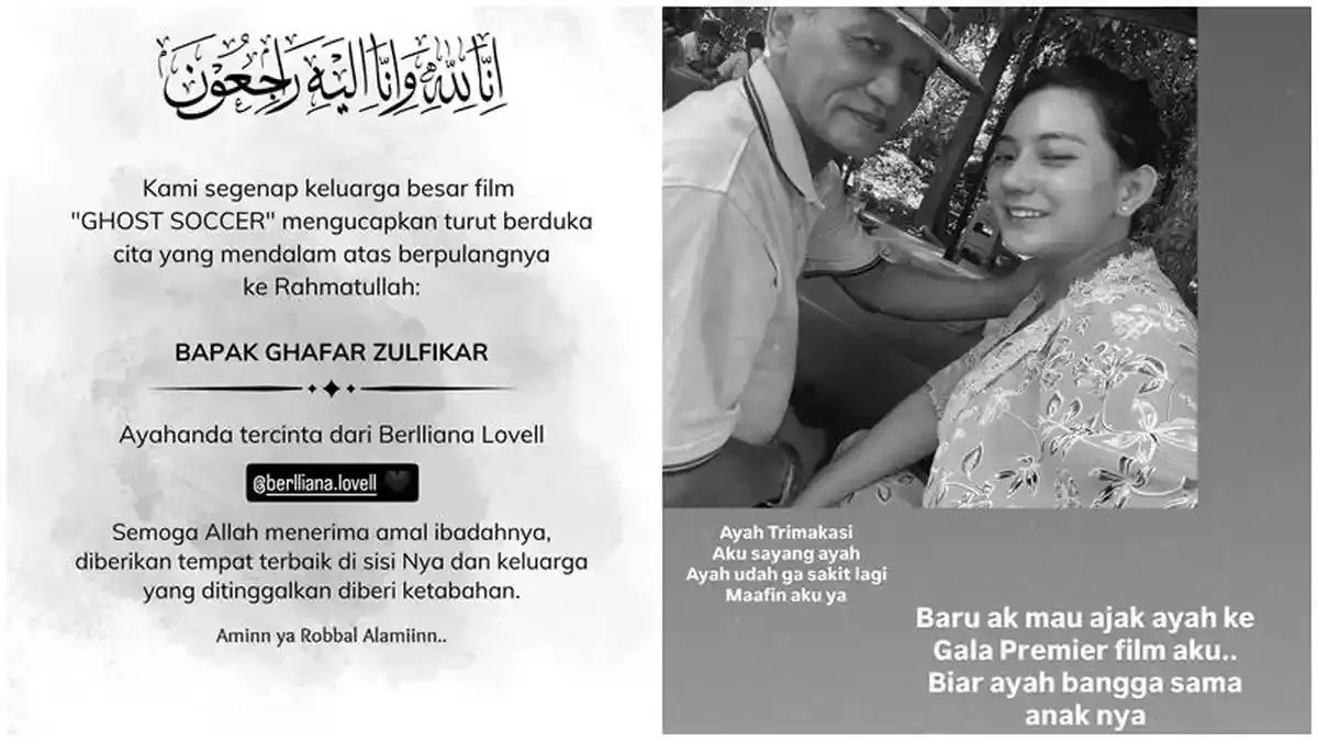 Ayah Berlliana Lovell Meninggal Dunia, Keinginan Terakhir Sang Ayah Tak Kesampaian