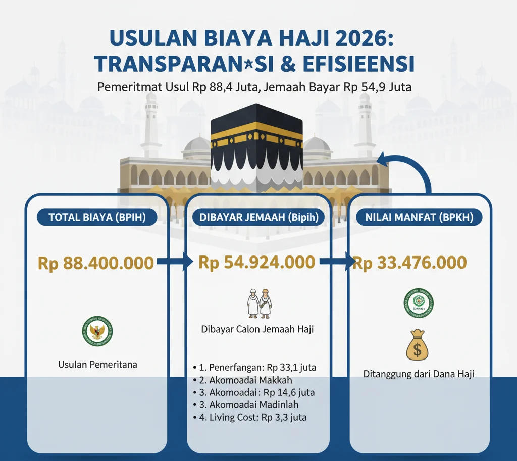 Biaya Haji 2027 Tembus Rp98,46 Juta, Jemaah Hanya Bayar Rp54,6 Juta