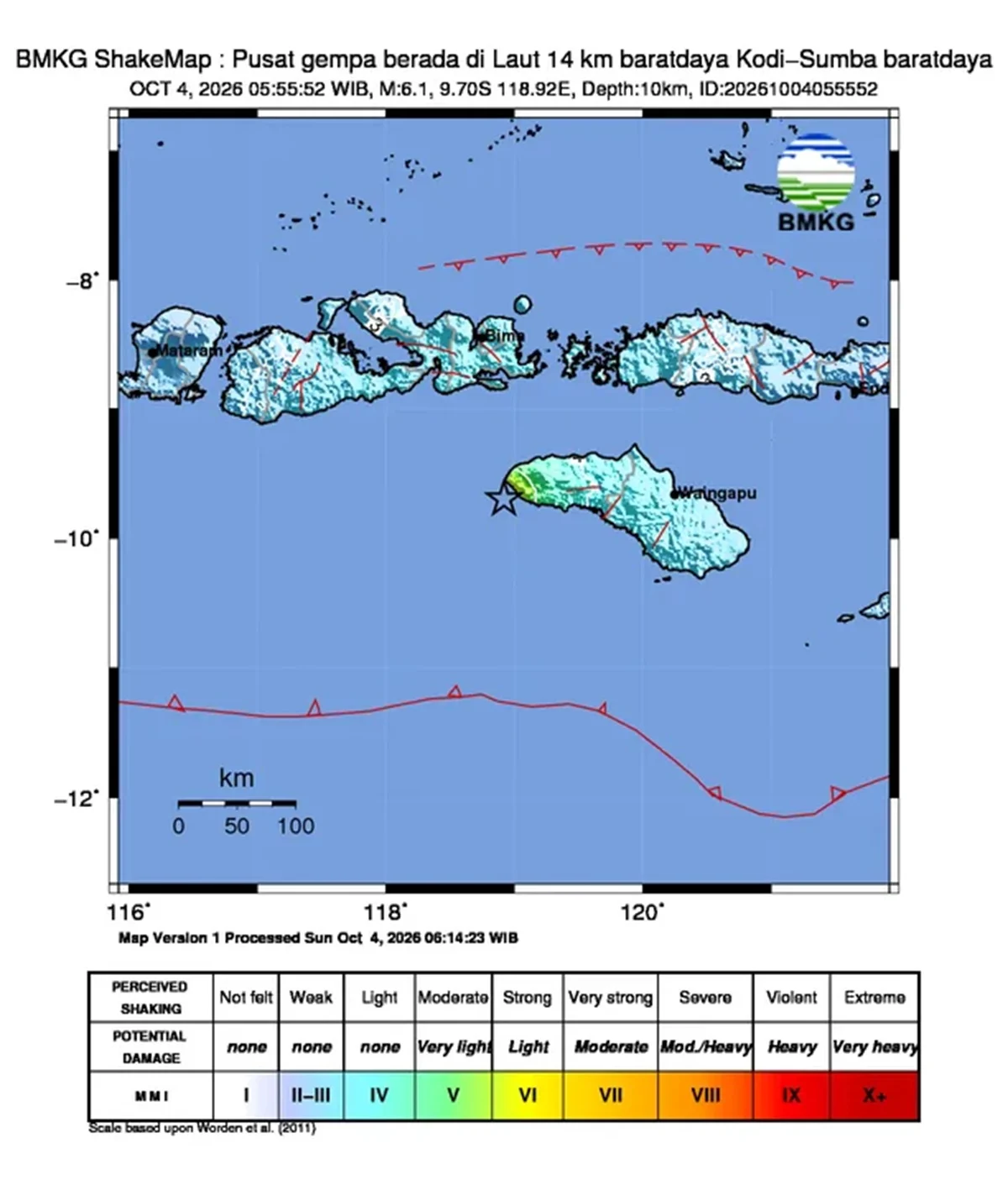 Gempa Bumi Guncang Sumba Barat Daya hingga Malang dan Ruteng pada 4 Oktober 2026