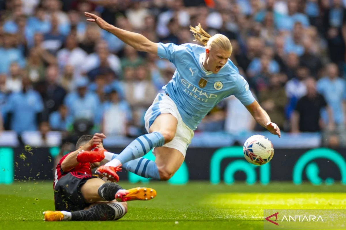 Haaland Cetak Brace, Man City Kalahkan Ipswich 3-2 meski Dihantui Cedera
