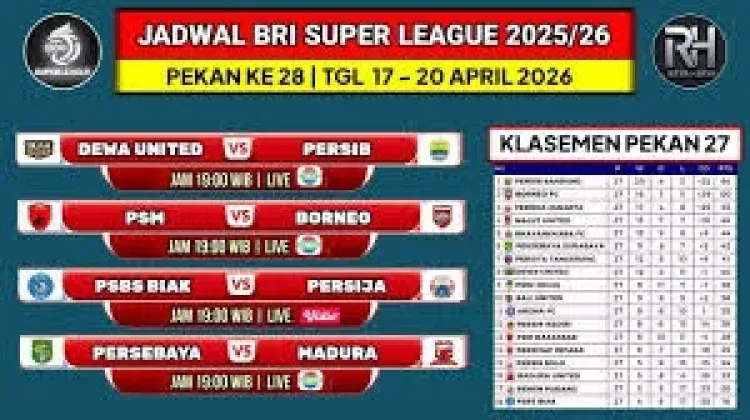 Jadwal Pertandingan Liga 1 dan Ragam Kompetisi Dunia pada 26 Oktober 2026