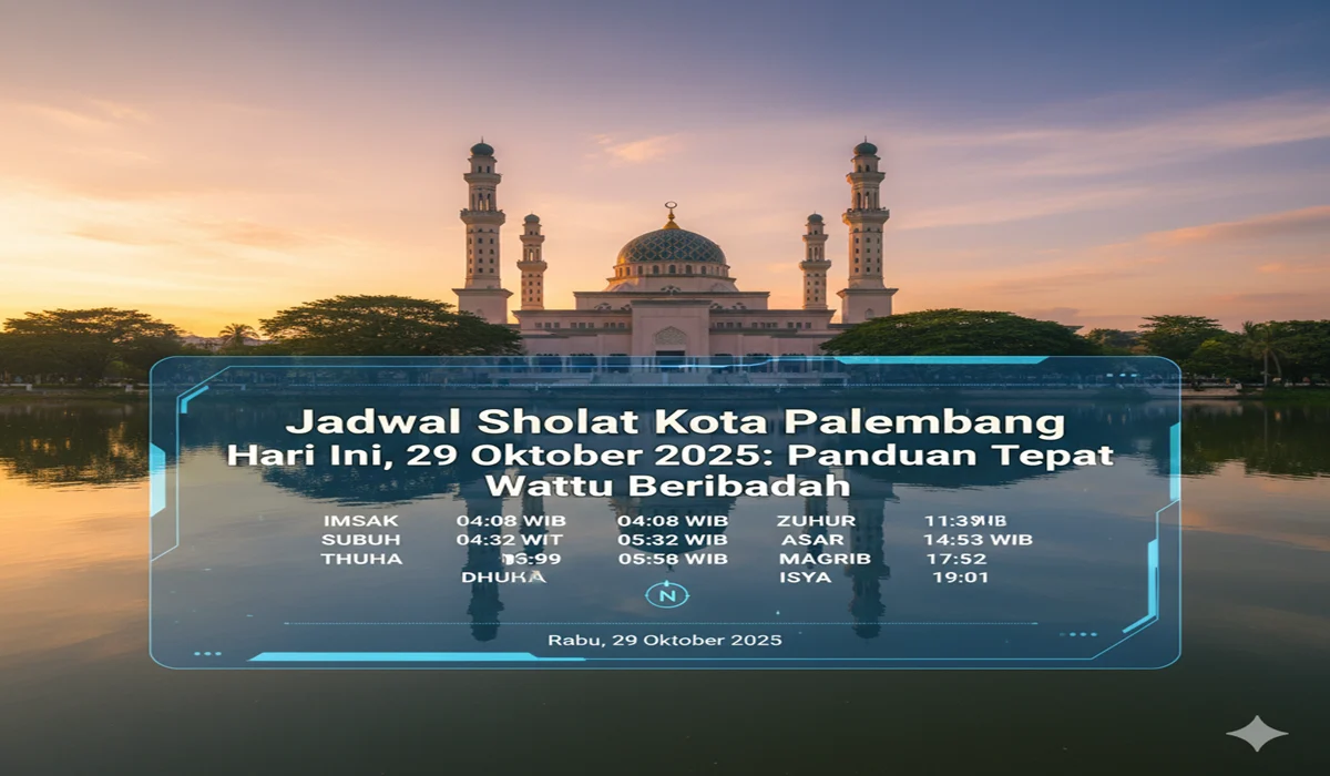 Jadwal Sholat Hari Ini di Palembang, Subang, dan Denpasar Selasa 13 Oktober 2026