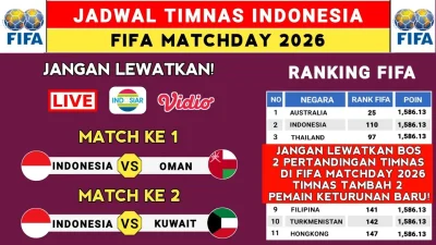 Jadwal Timnas Indonesia di FIFA Matchday November 2026, Modal Penting Menuju Piala Asia
