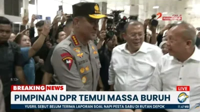Kapolri Suyudi dan DPR Temui Massa Buruh, Umumkan UU Pelindungan Ketenagakerjaan Disahkan