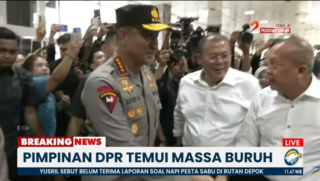 Kapolri Suyudi dan DPR Temui Massa Buruh, Umumkan UU Pelindungan Ketenagakerjaan Disahkan