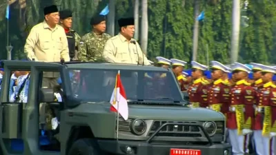 Prabowo Pimpin Upacara HUT Ke-81 TNI di Cilangkap, Resmikan Enam Kodam Baru