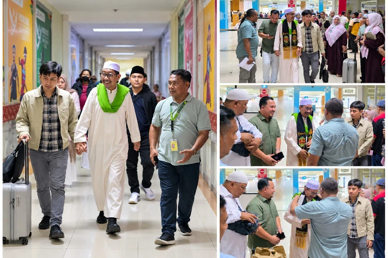 Tamu Muzakarah Internasional MPTT-I dari Malaysia dan Kamboja Tiba di Bandar Udara Iskandar