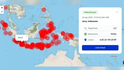 Tiga Gempa Guncang Indonesia dalam Sehari, BMKG Beberkan Lokasi Pusat Gempa